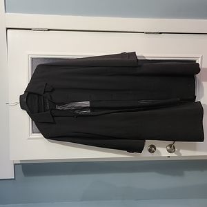 Like New -Calvin Klein Mens Black Trench Coat with zip in Wool liner.